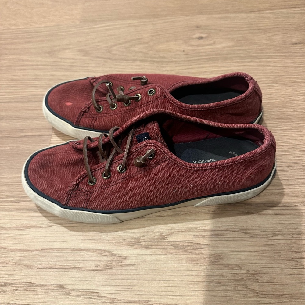 Sperry Burgundy Canvas Sneakers